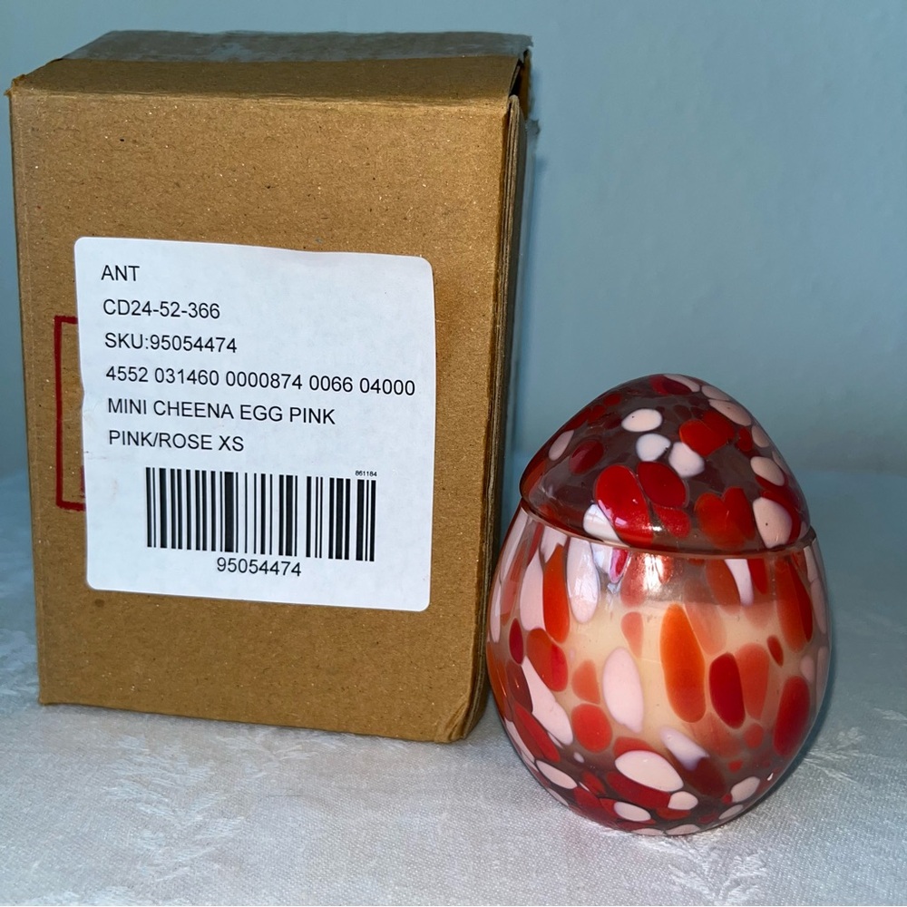 Anthropologie NIB Mini Cheena Egg Floral Pink Peony & Neroli Glass Candle - Picture 13 of 16